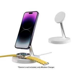 SwitchEasy MagPower 2-in-1 Magnetic Wireless Charger (15W) - White