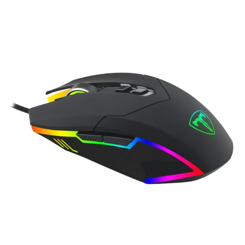 T-Dagger Lieutenant 8000Dpi 10 Button|180Cm Cable|Ambi-Design|Rgb Backlit Gaming Mouse - Clear Black