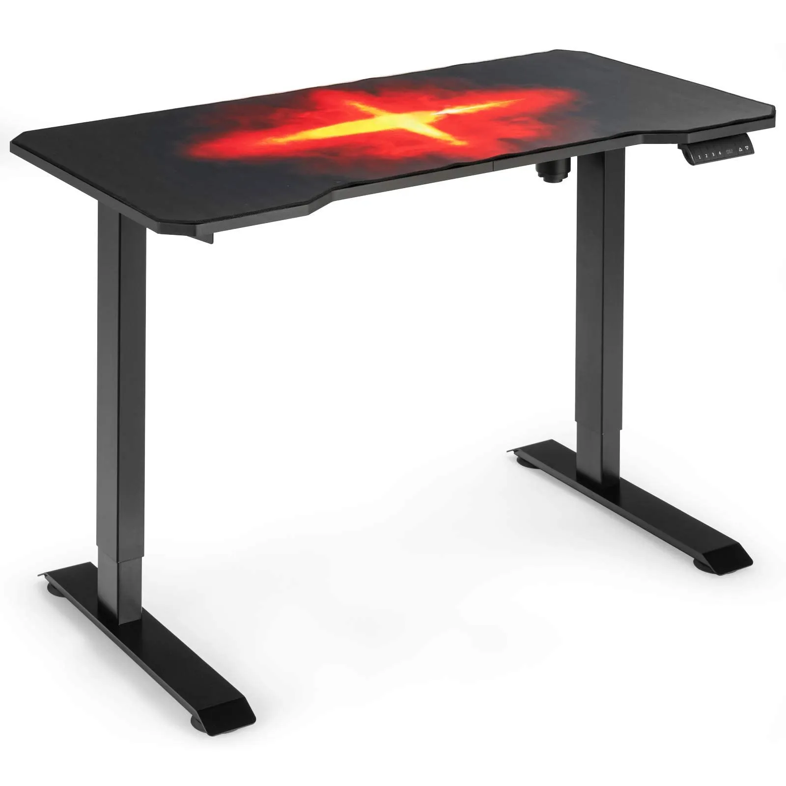 Tangkula Electric Stand up Gaming Desk, Height Adjustable Standing Desk with Programmable Memory & Splice Board