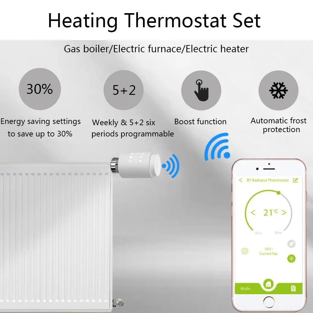 Tuya Smart ZigBee Radiator Actuator TRV Programmable Thermostatic Radiator Valve App Remote Temperature Controller Support Alexa