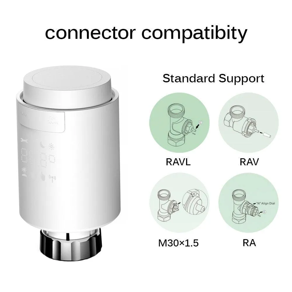 Tuya Smart ZigBee Radiator Actuator TRV Programmable Thermostatic Radiator Valve App Remote Temperature Controller Support Alexa