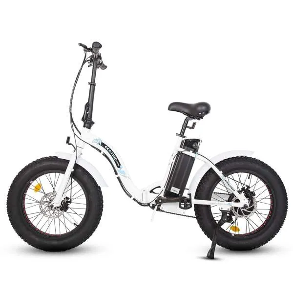 UL Certified-Ecotric 20inch white portable and folding fat bike model Dolphin