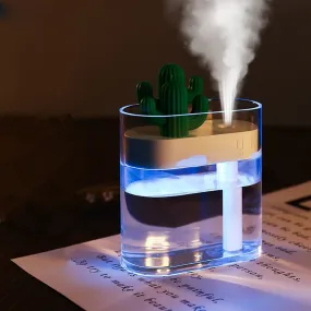 Ultrasonic Air Humidifier Clear Cactus Color Light