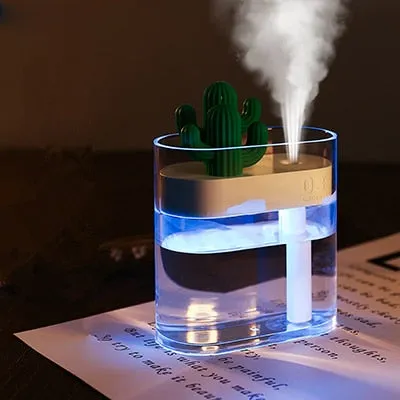 Ultrasonic Air Humidifier Clear Cactus Color Light