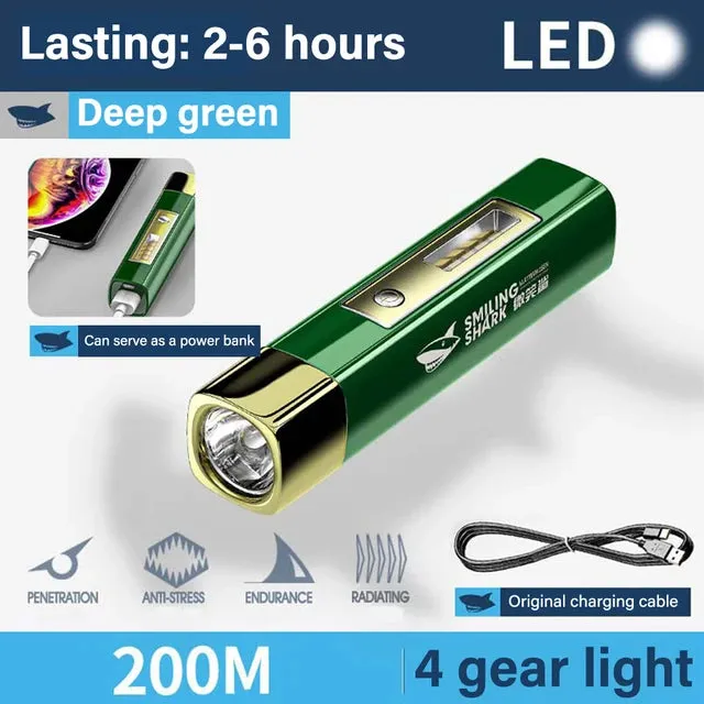 USB Rechargeable LED Flashlight 2 IN 1 9990000LM Super Bright Mini Led Torch & Power Bank