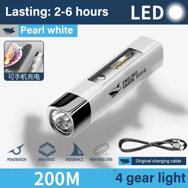 USB Rechargeable LED Flashlight 2 IN 1 9990000LM Super Bright Mini Led Torch & Power Bank