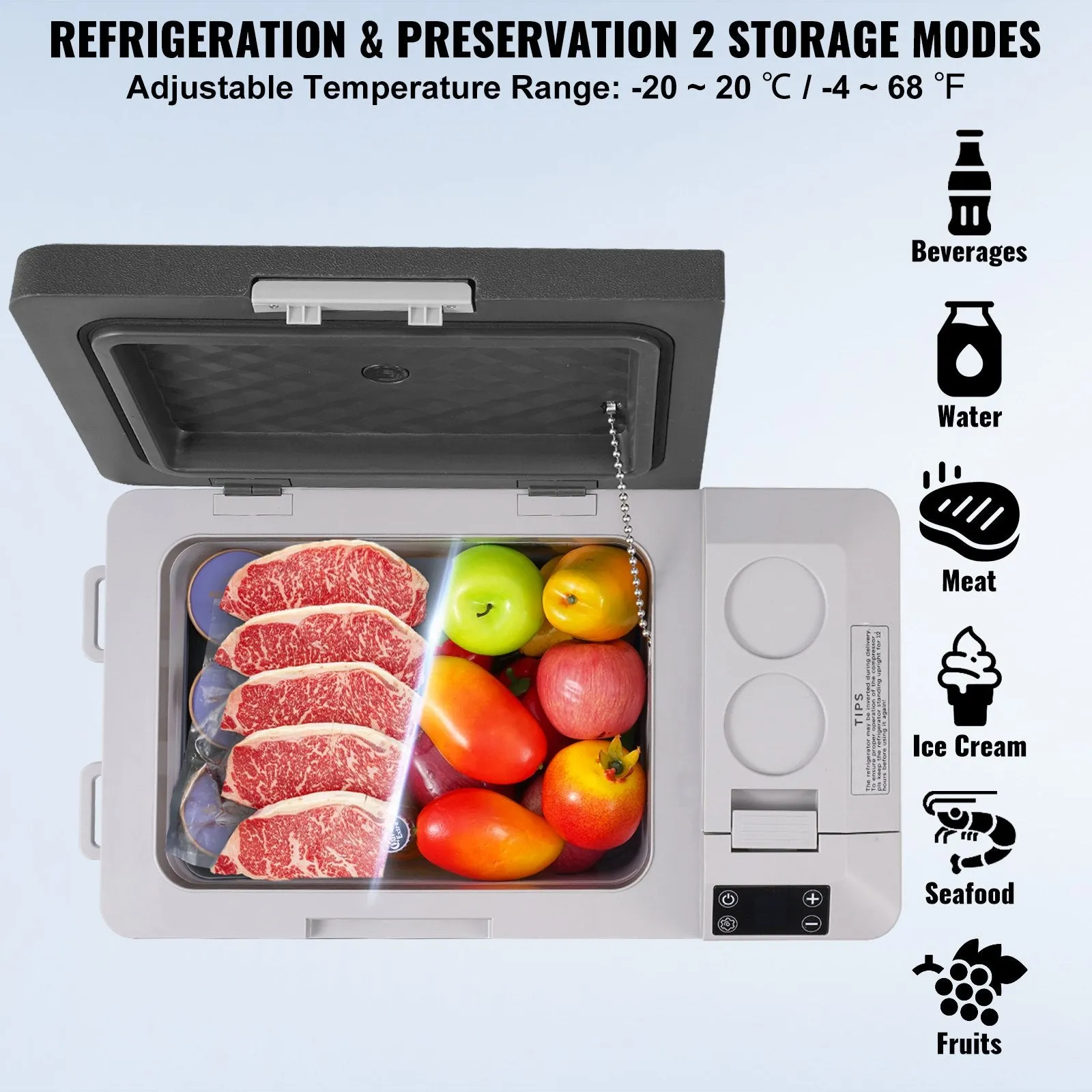 Vevor Portable Car Refrigerator Freezer 25L Capacity Single Zone New