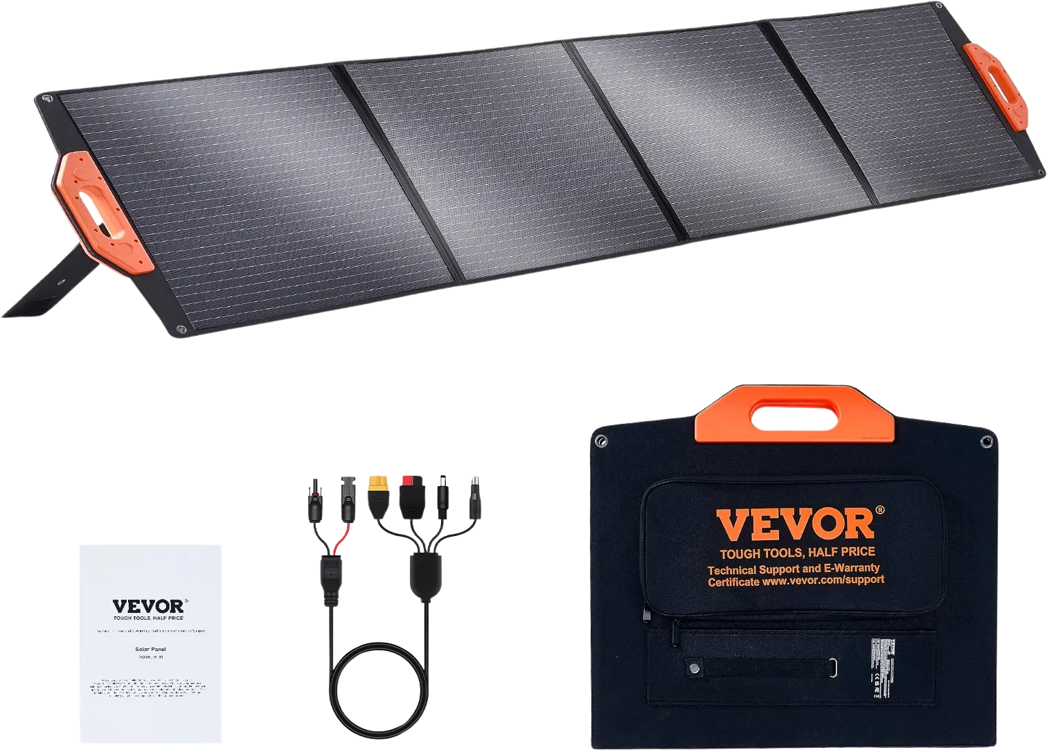 Vevor Portable Solar Panel 200W Monocrystalline Foldable ETFE Solar Charger Kit New