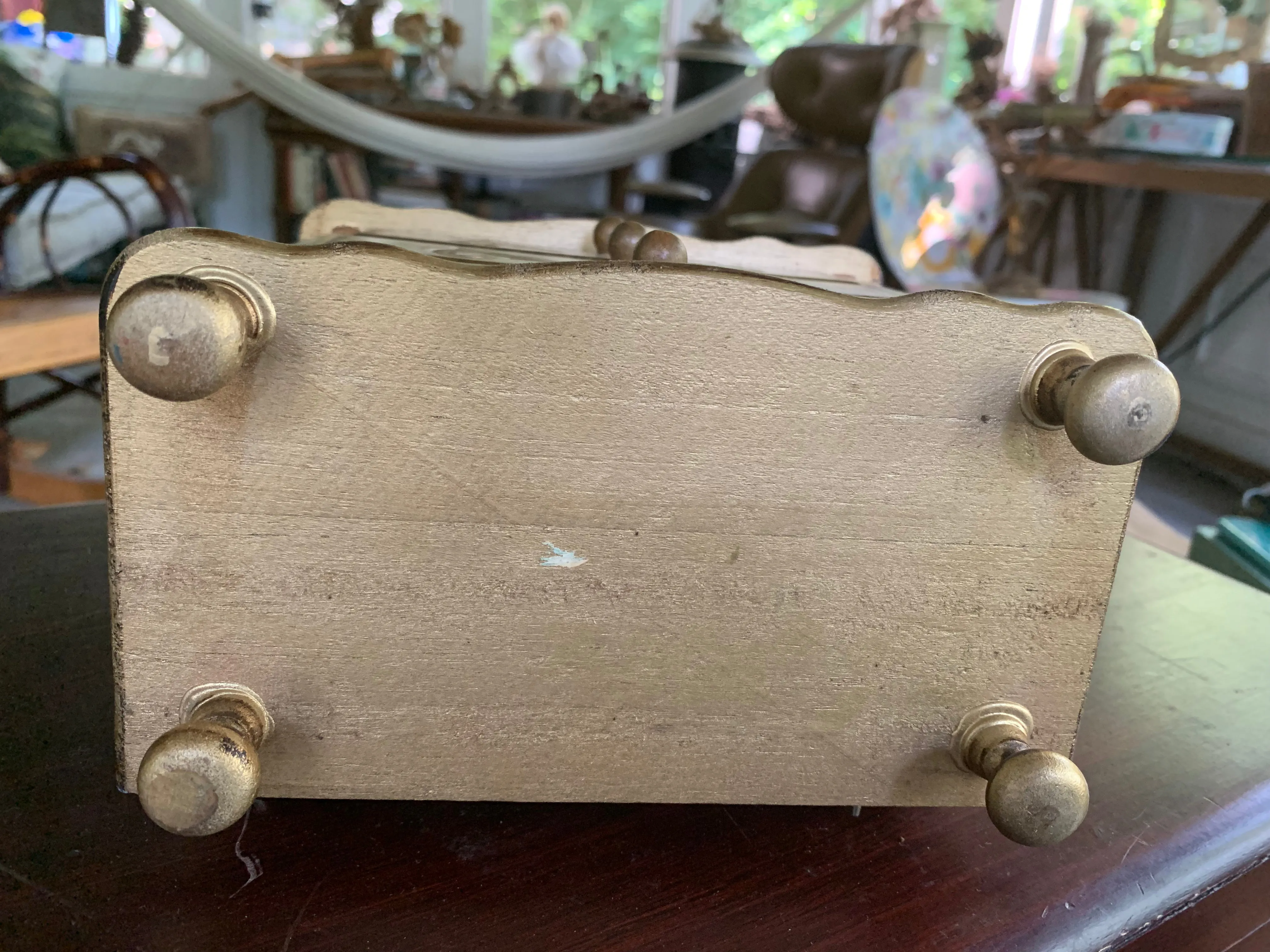 Vintage Florentine Wood Music Jewelry Box