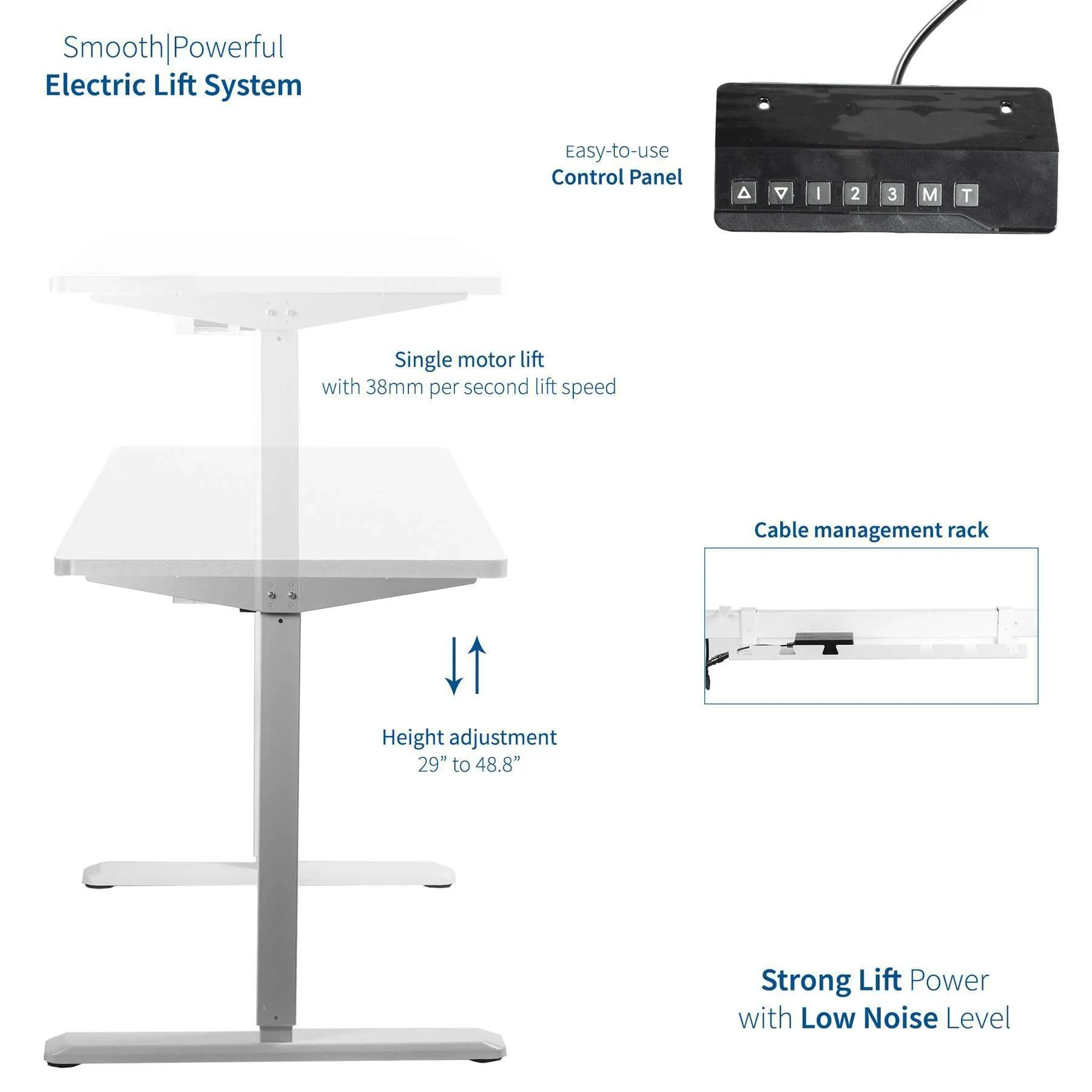 VIVO Electric 60” x 24” Standing  Desk White Top, White Frame w/ Memory Pad, DESK-KIT-1W6W