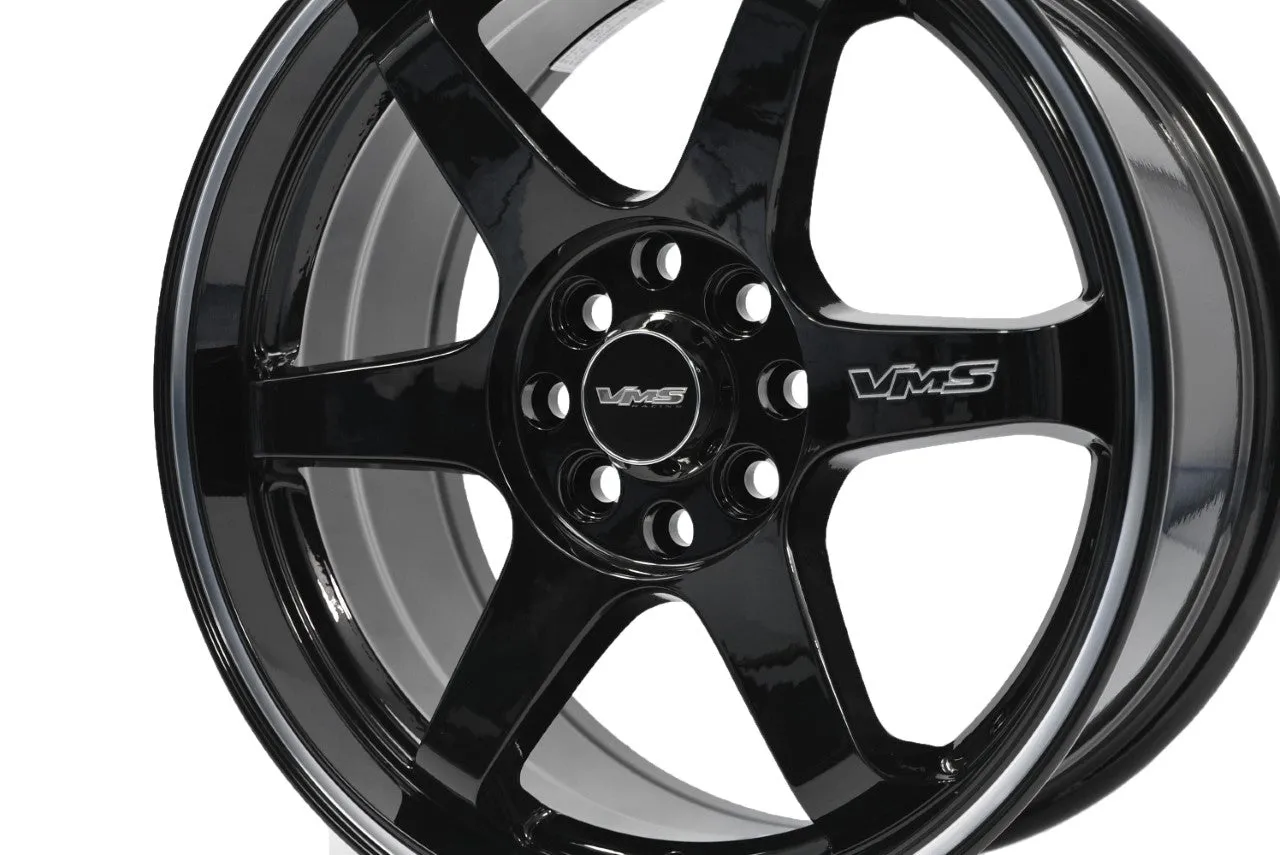 VMS Wheels Superhawk 15x7 5x100  30 Offset Gloss Black Milling Finish - VWSH004