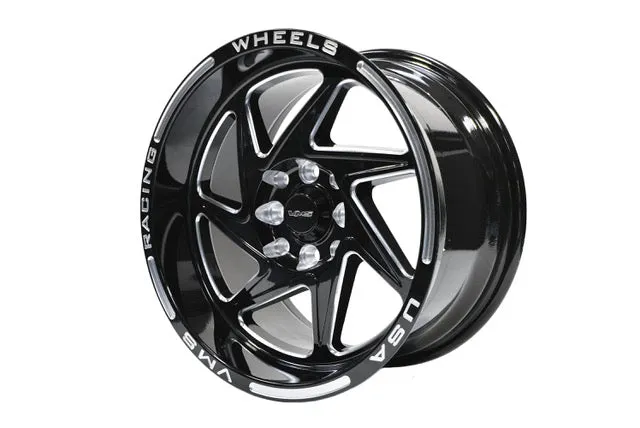 VMS Wheels Typhoon 15x8 5x100/114.3  20 Offset Black Milling - VWTY002