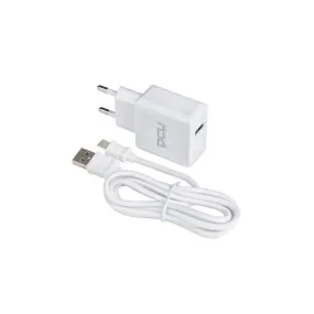 Wall Charger   USB C Micro Cable DCU 66826 White (1 m)