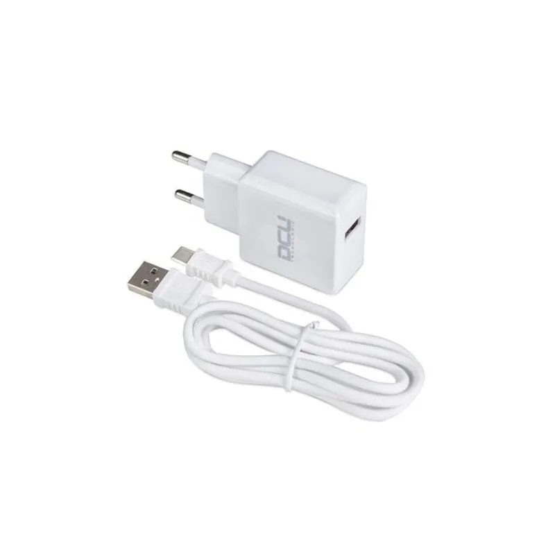 Wall Charger   USB C Micro Cable DCU 66826 White (1 m)