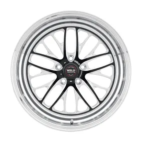 Weld S82 Beadlock Wheel - 17 x 11 in - 7.700 in Backspace - 5 x 4.75 in Bolt Pattern - Black/Polished