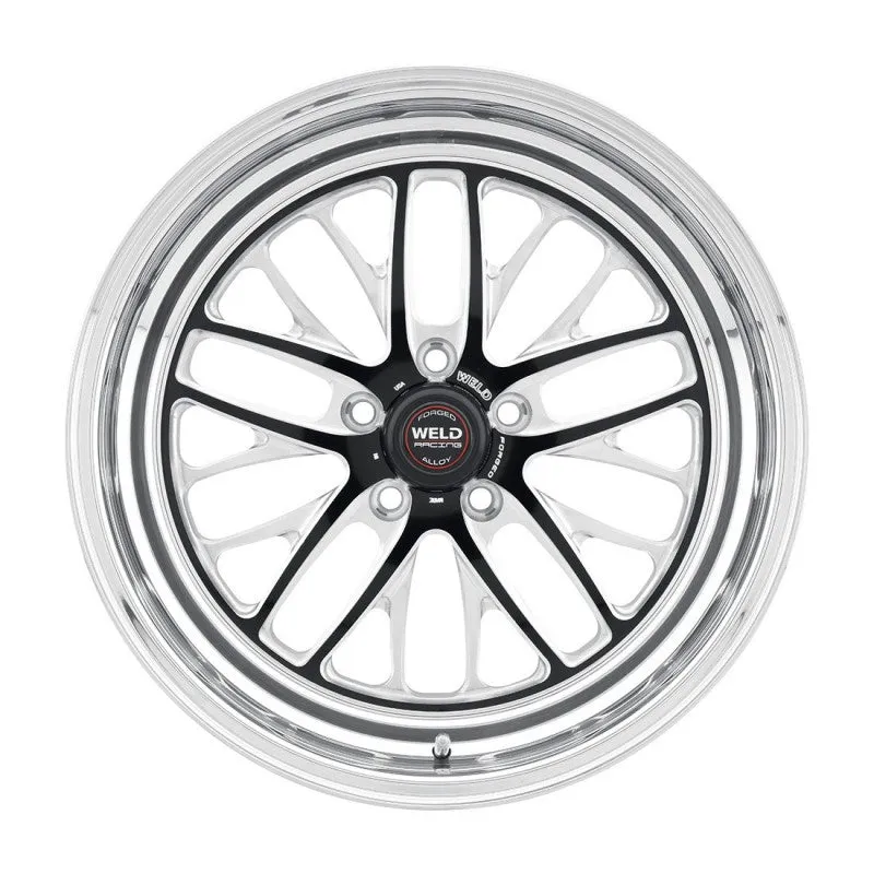 Weld S82 Beadlock Wheel - 17 x 11 in - 7.700 in Backspace - 5 x 4.75 in Bolt Pattern - Black/Polished