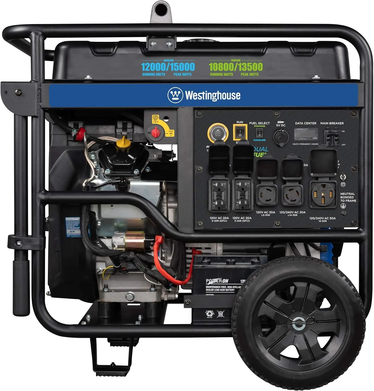 Westinghouse WGen12000DF Generator 12000W/15000W 50 Amp Remote Start Dual Fuel New