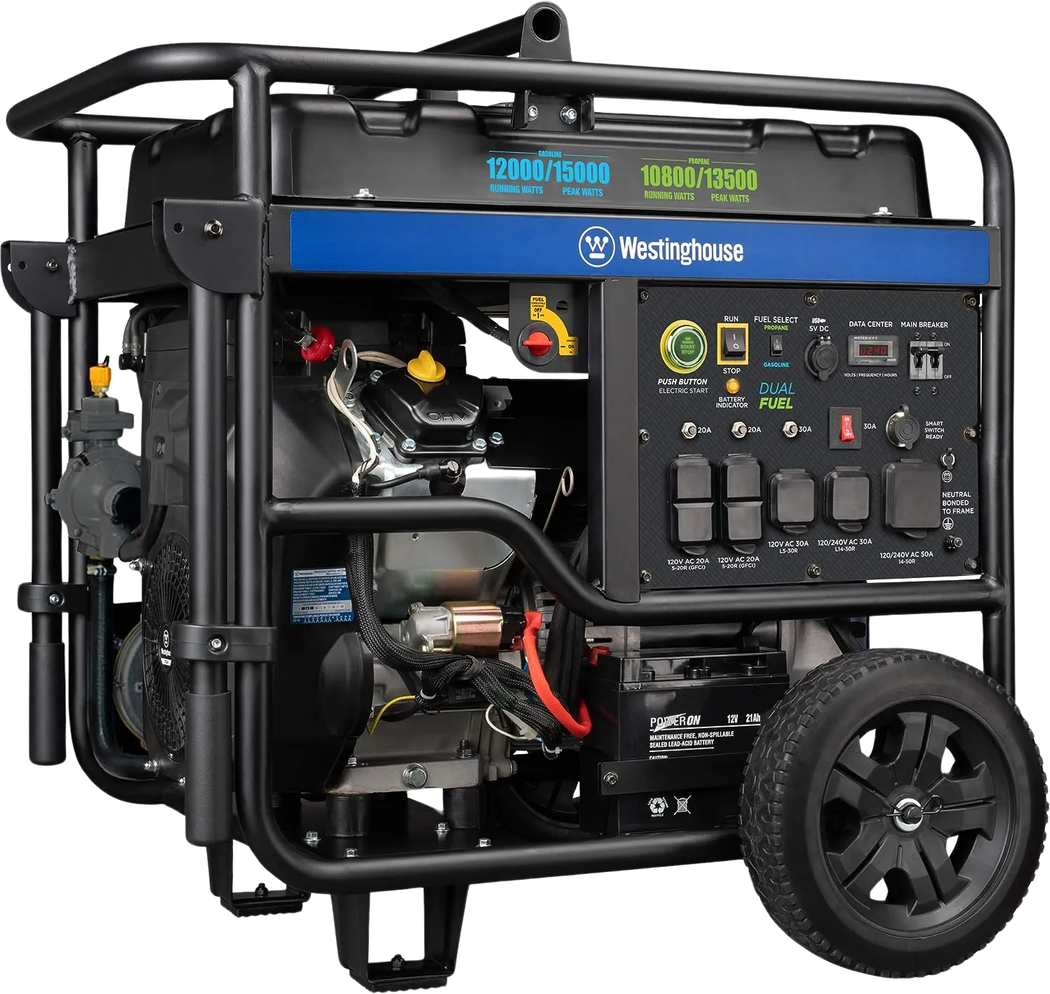 Westinghouse WGen12000DF Generator 12000W/15000W 50 Amp Remote Start Dual Fuel New