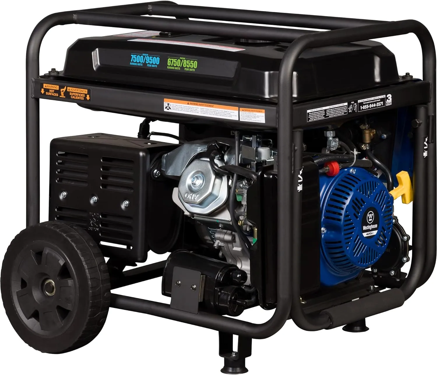 Westinghouse WGen7500DFc Generator 7500W/9500W 30 Amp Remote Start Dual Fuel with CO Sensor New