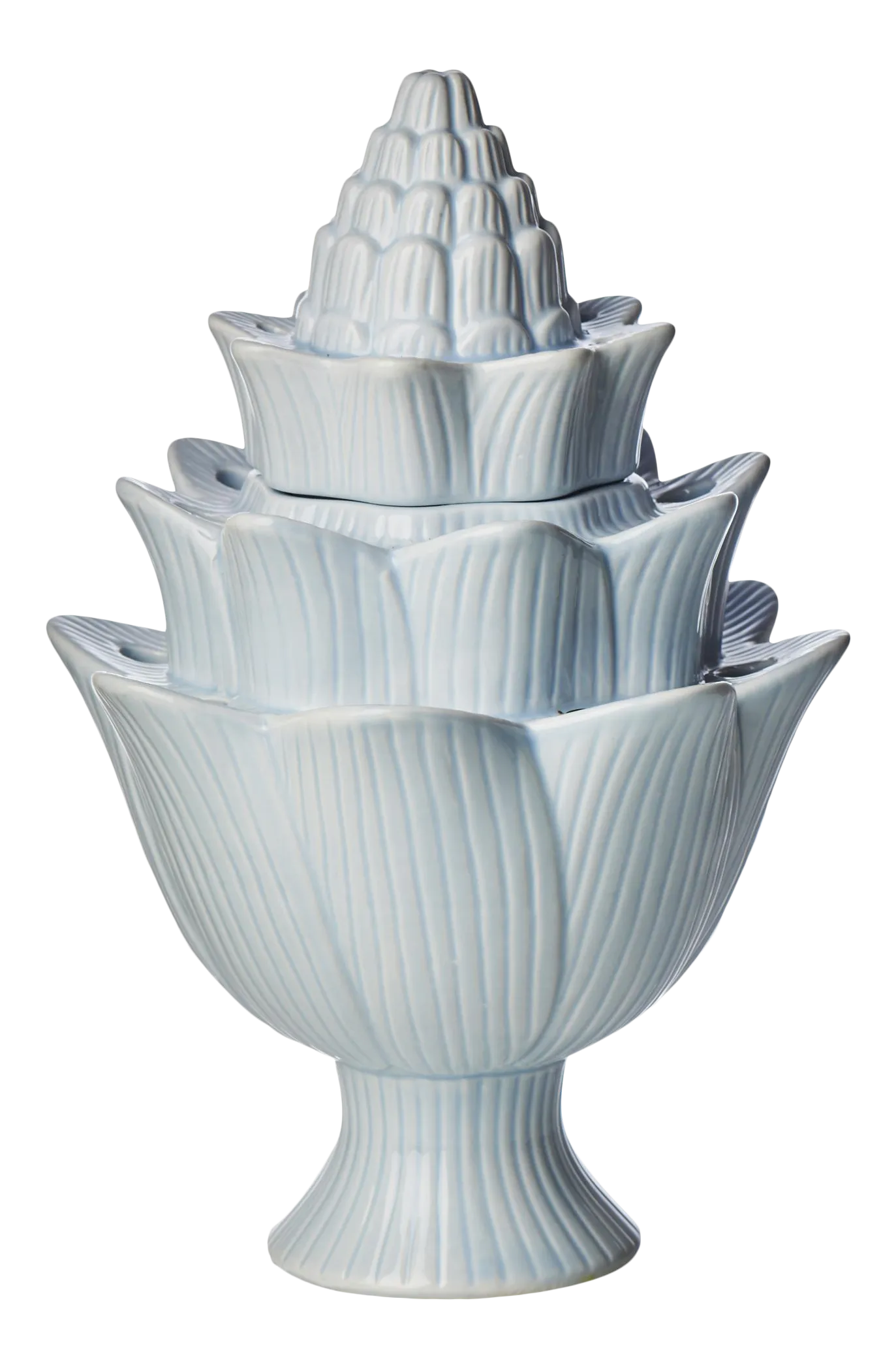 White Artichoke Majolica Tulipiere Flower Vase