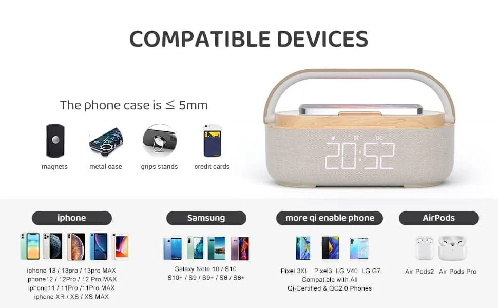 Wireless Charger with Bluetooth Speaker