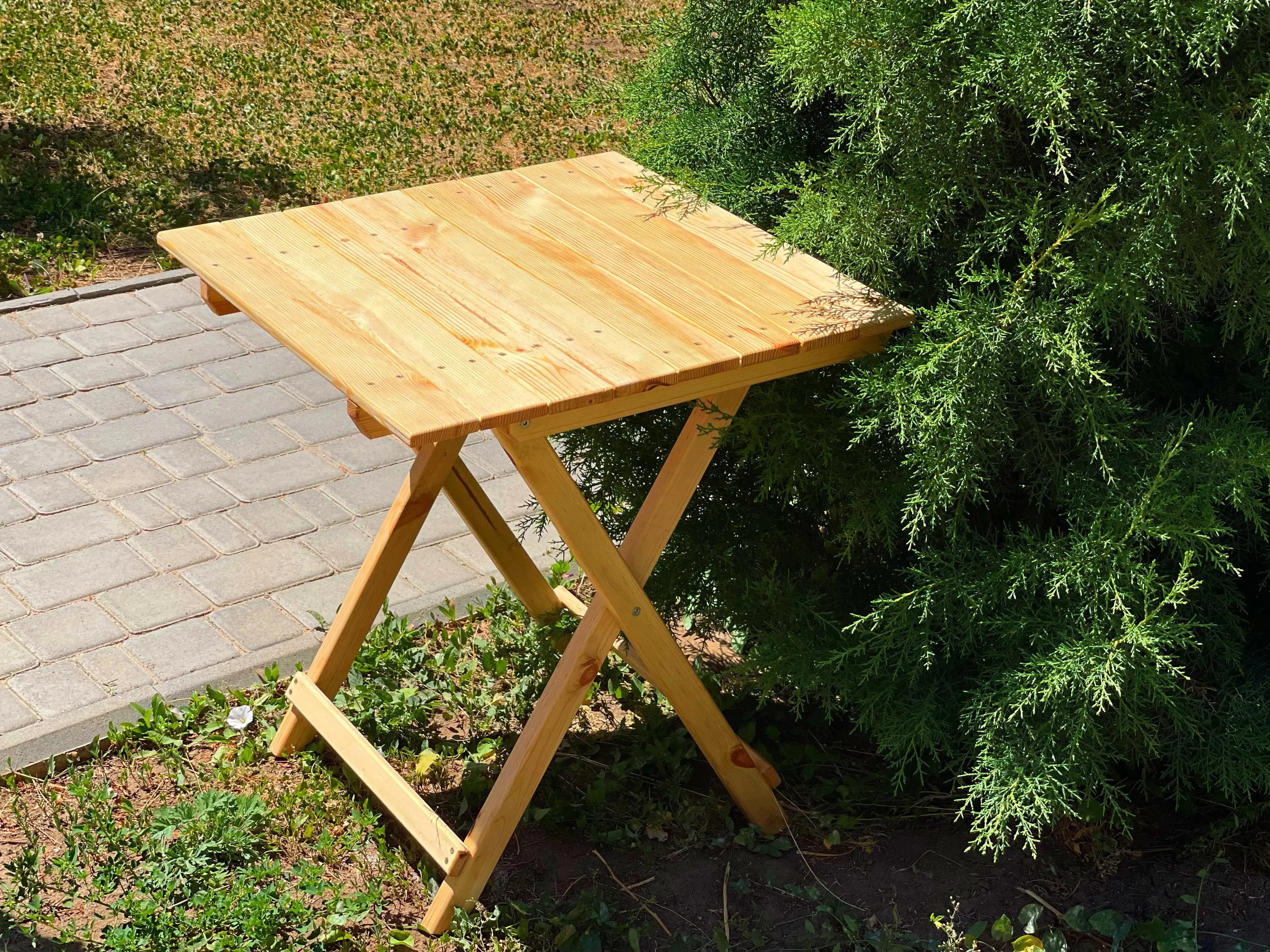 Wooden outdoor portable table