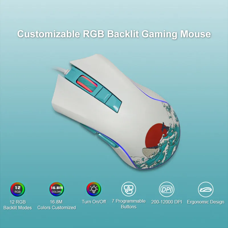 XVX G705 Coral Sea Theme Gaming Mouse