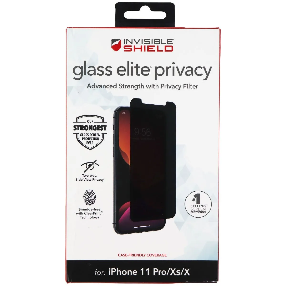 ZAGG InvisibleShield Glass Elite Privacy Screen Protector for iPhone 11 Pro/Xs/X