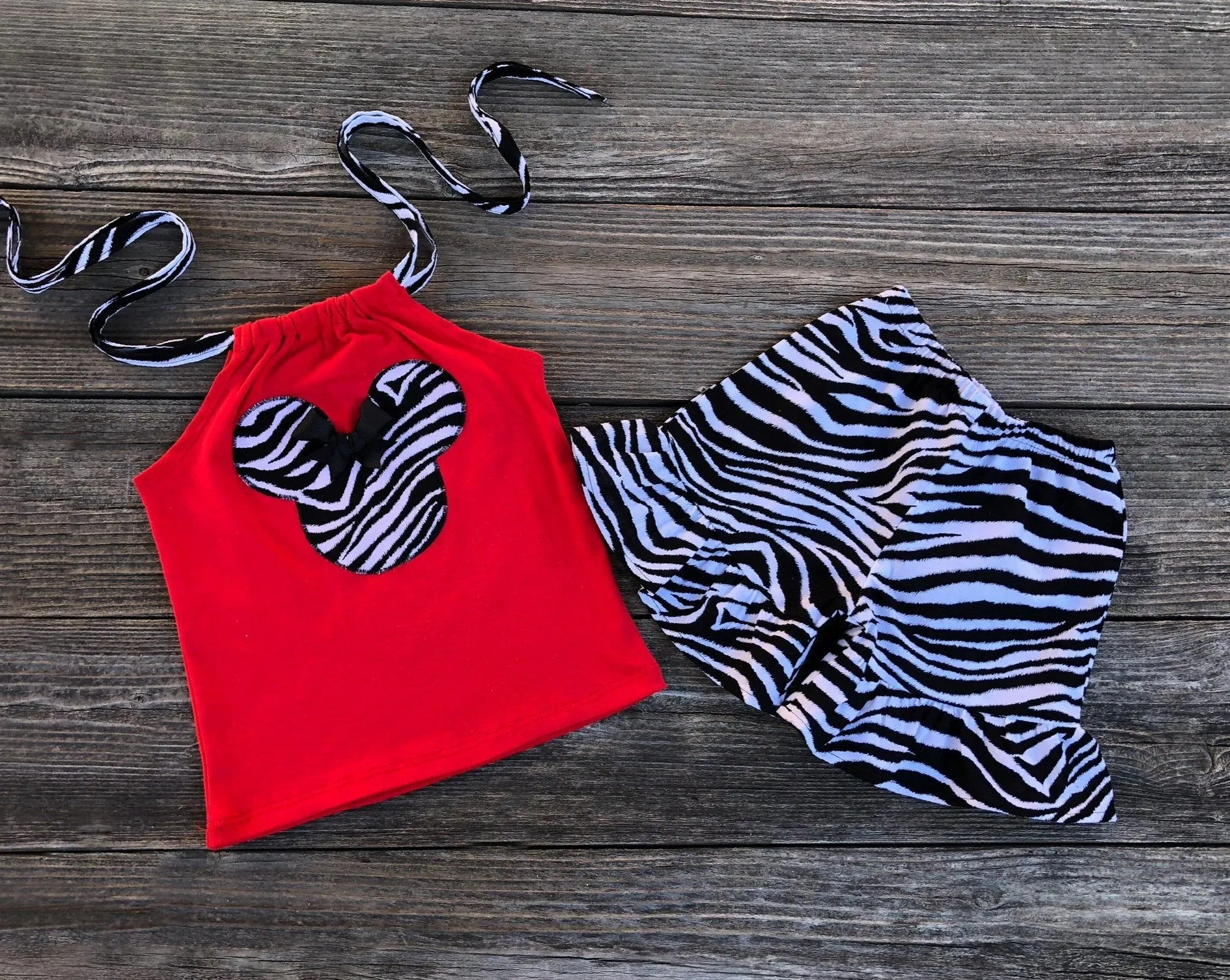 Zebra Print Minnie Short Set