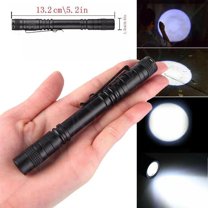 ZHIYU Mini LED Flashlight XPE Portable Pen Light Waterproof Torch Camping Emergency Outdoor Walking Lantern Keychain Flashlight